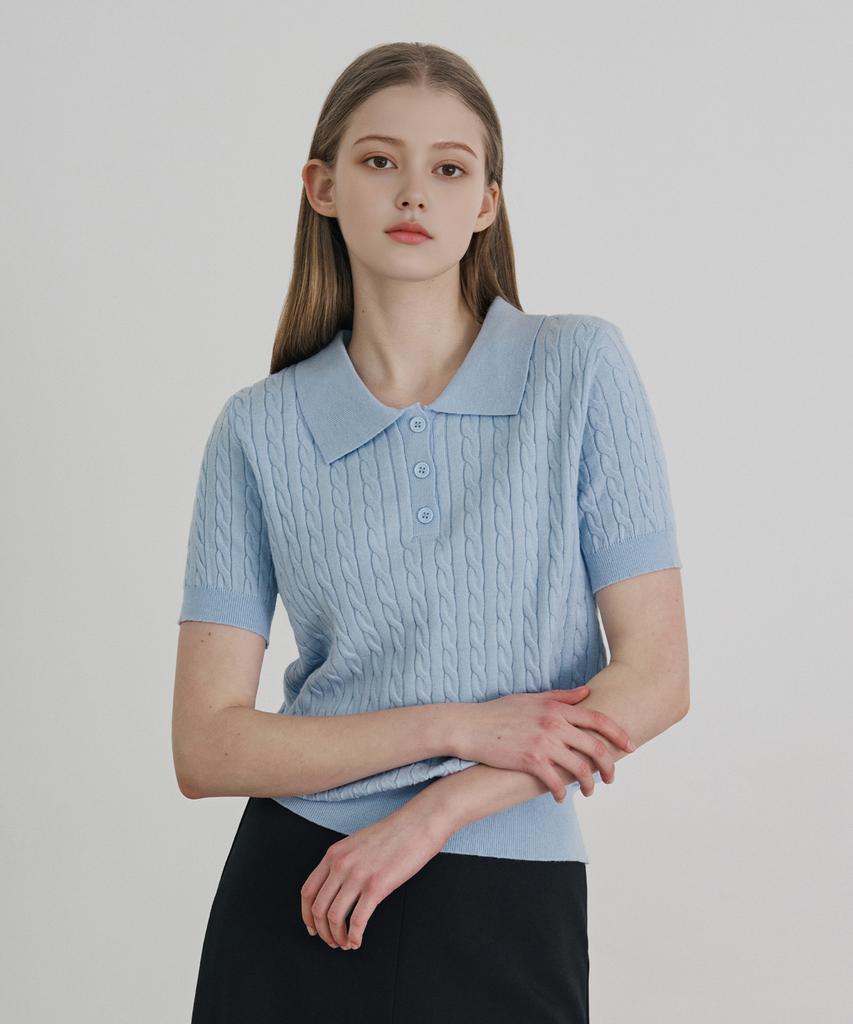 VISITINNEWYORK Collar Neck Cable Knit (Vb3Skf1)