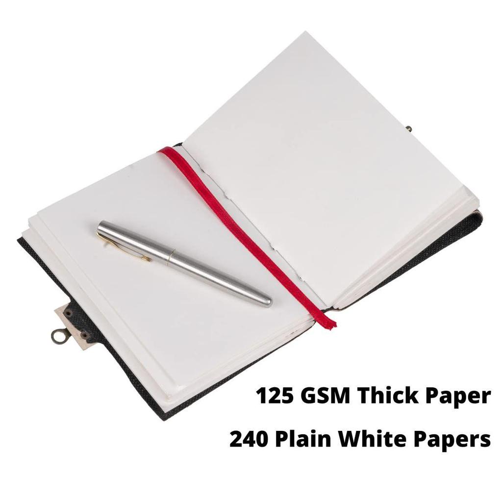 Кожаный ежедневник для мужчин и женщин с полудрагоценными камнями и старинной пряжкой