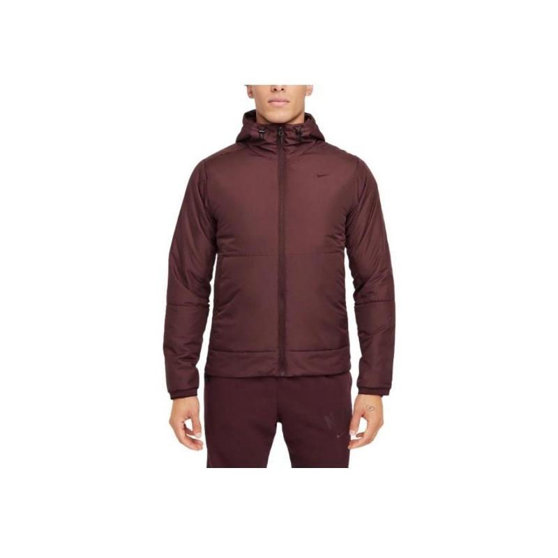 Nike Однотонная хлопковая куртка с капюшоном и длинными рукавами, мужские куртки бордового цвета FB7545-652