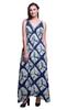 Shibori Ladies Long Floral PrintA  Dress Spaghetti Strap V Neck Maxi Beach