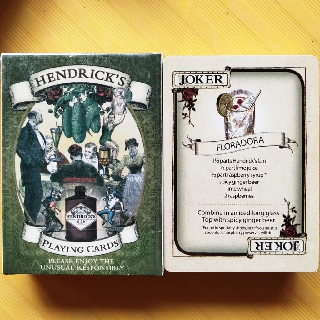 Hendrick's Gin Playing Cards Deck 9*6cm - Unusual Victorian Style Collector’s Cards with Cocktail Recipes Full 52-card Deck