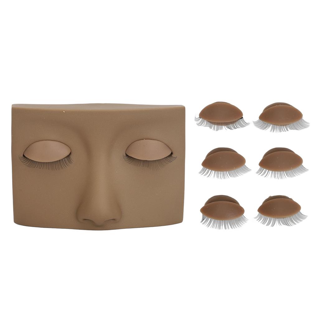 Ресницы манекен голова практика реалистичная половина лица макияж голова обучение с 3 парами съемных