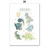 Cartoon Dinosaur Numbers Alphabet Jurassic Dino Nursery Posters Print Canvas Painting Wall Art Picture Baby Kids Room Home Decor