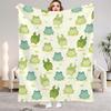 Мультяшные зеленые лягушки Фланелевые одеяла Теплые зимние Дорожные Спальня Диван Подарки на день рождения для детей Мягкое пледовое одеяло