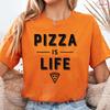 Женская футболка для любителей пиццы, ретро футболка с принтом 'Pizza Is Life' блочным текстом, эстетичная одежда Harajuku с коротким рукавом и круглым вырезом