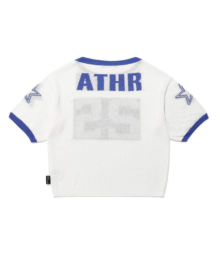 ANDTHEOTHER Oversized Round Neck Short Sleeve Knit Blue