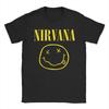 Черная футболка Nirvana с изображением смайлика