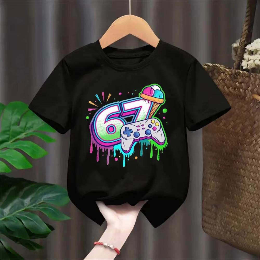Kids Game Controller Ice Cream 67 Graphic TShirt Soft Cotton Cool Wear for Boys Girlsdf0126