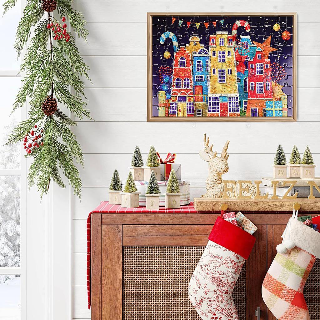 Пазл МИСИТУ из 100 деталей, пазл с крупными деталями, пейзажная живопись, рождественское строительное украшение, подарок, день рождения, годовщина, праздник,