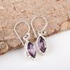 Серьги с аметистом, ювелирные изделия из цельного серебра 925 пробы, ювелирные изделия ручной работы с драгоценными камнями аметист для женщин