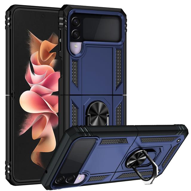 Чехол для Samsung Galaxy Z Flip 4 Flip 3, держатель с кольцом на палец, подставка, чехол-подставка военного класса, чехлы для телефонов для Z Flip4