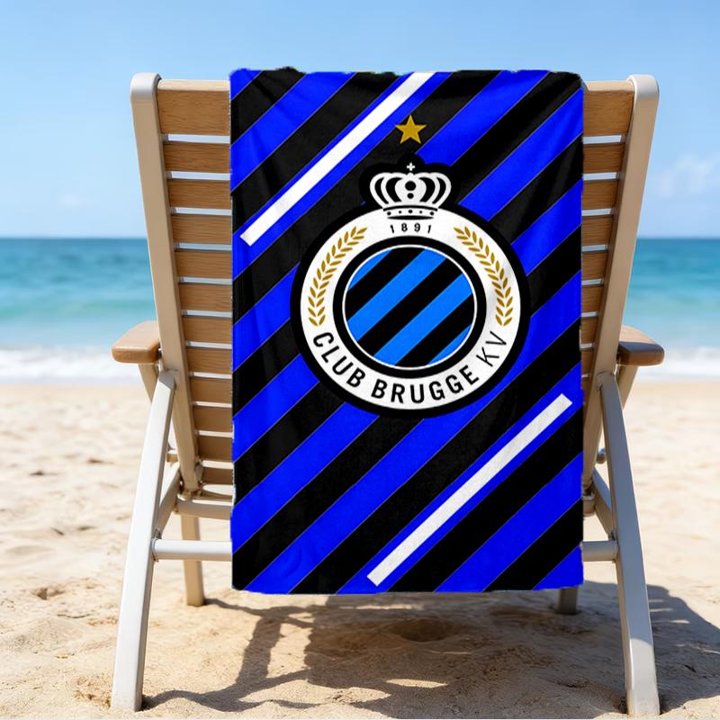 FC Brugge Crest Beach Towel - Soft, Absorbent Microfiber, Lightweight, Ideal for The Beach, Parties, Travel, Camping fan gifts