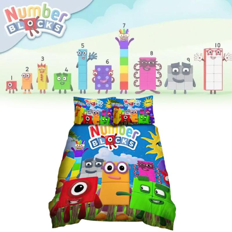 Комплект постельного белья «Цифровые блоки Numberblocks» с активной печатью для современного декора спальни