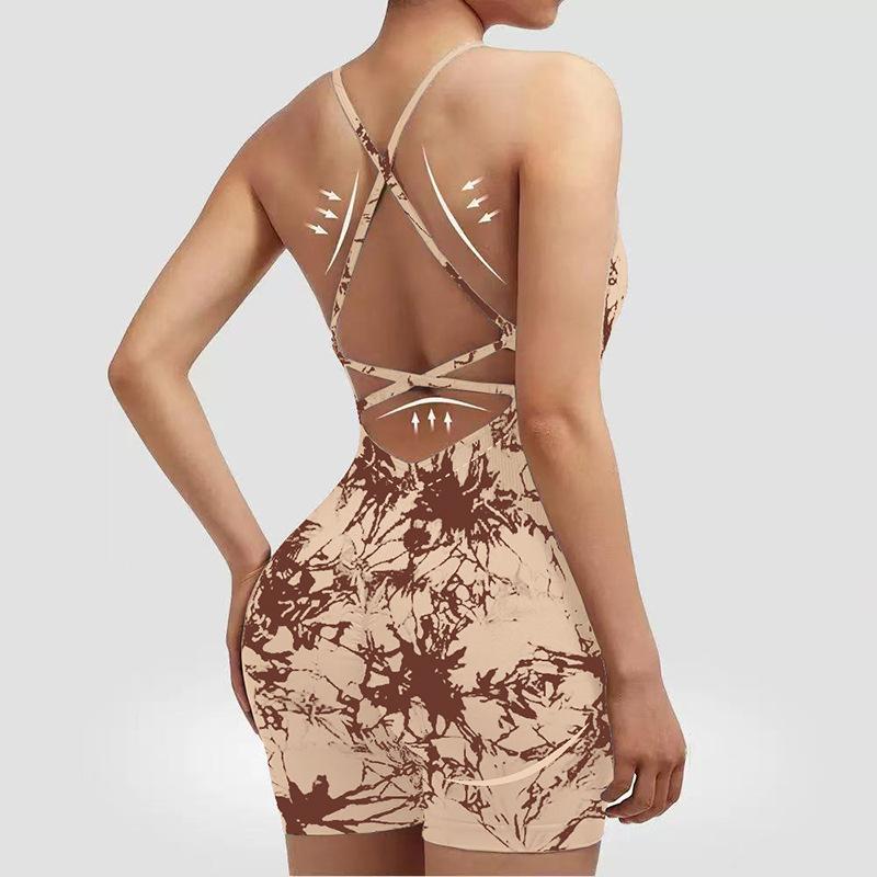 Костюм для йоги в стиле жилета, комбинезон, сексуальный, облегающий бедра, цельный, новый спортивный комбинезон для женщин