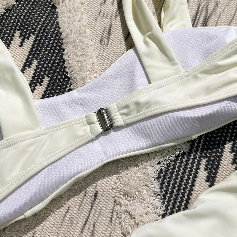 Сексуальный женский двухсекционный цветочный бюстгальтер пуш-ап с подкладкой, белый комплект бикини, купальник, купальный костюм со шнуровкой, пляжная одежда, бикини