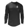 Muscleguys Men's Soft Mesh Long-sleeve Tees Training Fitness Clothes Spring and Autumn Curved Hem Graphic T Shirts