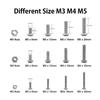 500Pcs Hexagon Socket Screws Nut Bolt Machine Screws Stainless Steels Cylinders Screws Assortment Hardware 4mm