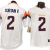 Мужская регбийная футболка NFL Denver Broncos 2 Патрика Суртайна II с вышивкой, белая, из хлопка премиум-класса