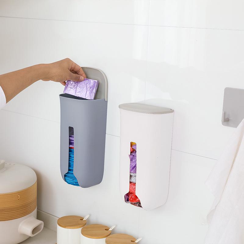 Выдвижная кухонная сумка, сумка для хранения, диспенсер, настенное крепление, держатель для мешка для мусора, многоразовый мешок для мусора, органайзер для кухни