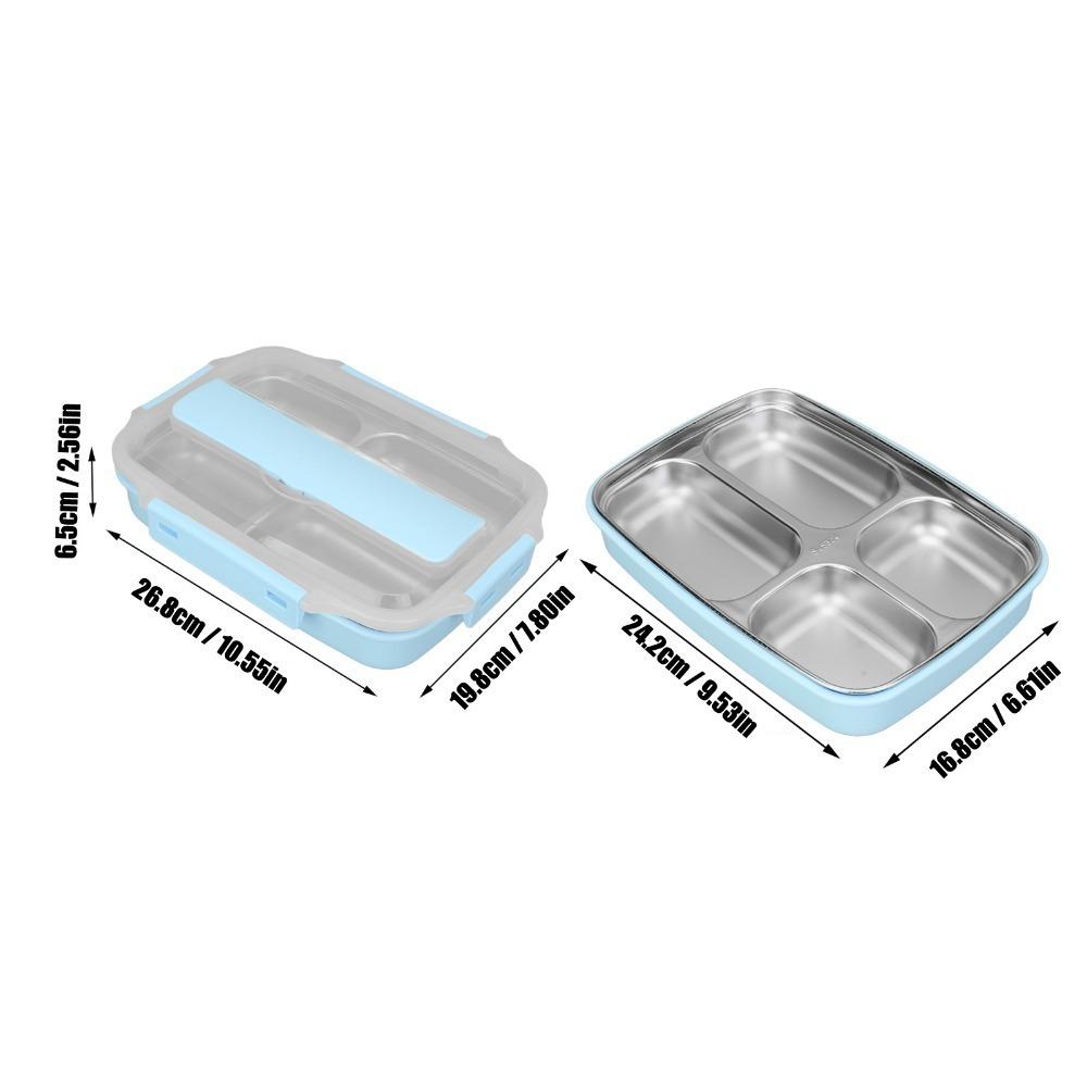 304 Stainless Steel Insulated Lunch Box 4 Compartment Food Storage Container For Picnics