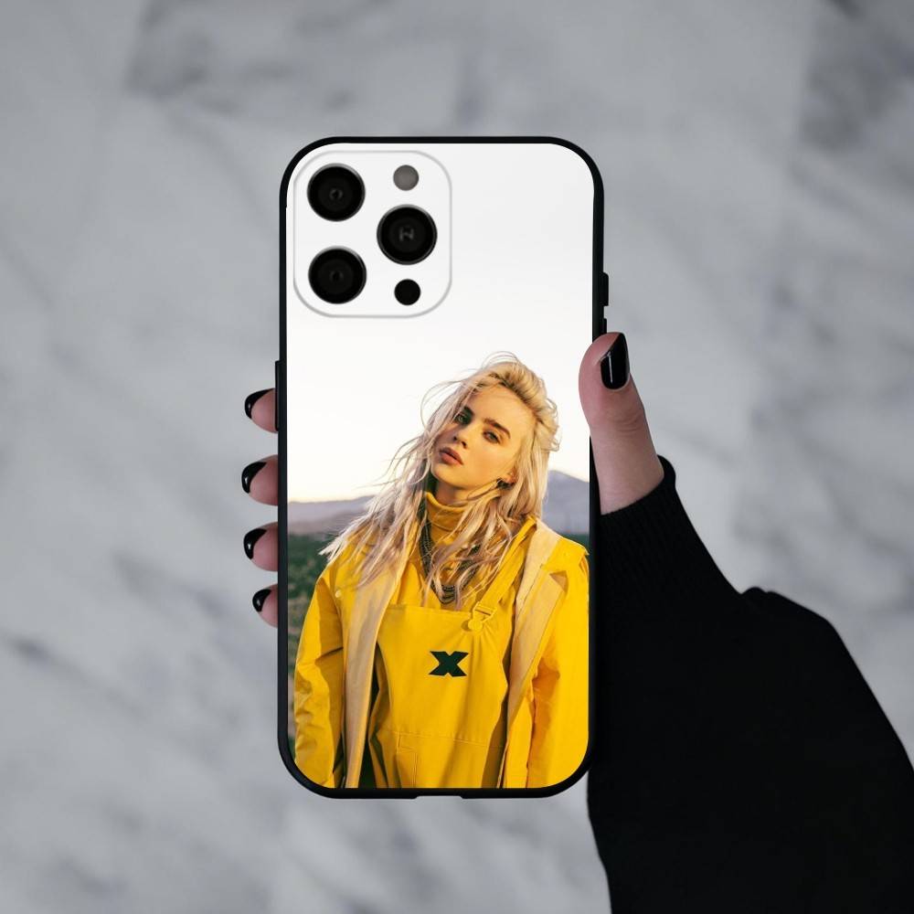 Чехол для телефона Singer B-Billie E-Eilish-H для iPhone 17pro,16,15,14,13,12,11 Plus,Pro Max,XS,Мягкий силиконовый черный чехол