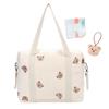 Large Korean Shoulder Tote Shoulder Baby Going Hospital Baby Changing Comes with Bear Name Tag and Gauze Bear [Happy RURU] Mother's Bag, Tote,
