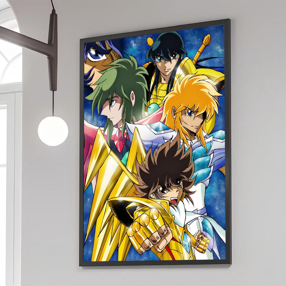 1PC Saint Seiya Poster Movie Sticky Posters Retro Kraft Paper Sticker DIY Room Bar Cafe Aesthetic Art Wall Painting