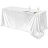 Прямоугольная атласная скатерть, однотонная свадебная скатерть, белая гладкая ткань для детского душа, дня рождения, банкета, вечеринки, декора