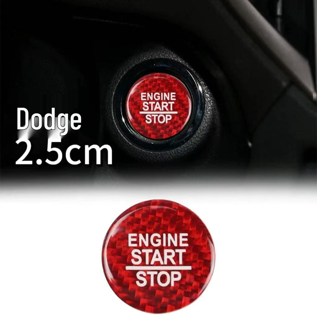 Декоративная наклейка и защитный чехол на кнопку зажигания Dodge