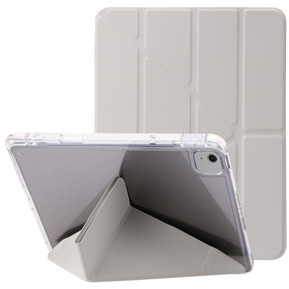For iPad Air 13 (2025)/(2024) Cover PU Leather Origami Stand Clear Tablet Shell