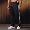 YOUNGLA Men's Patchwork Stripe Track Pants - Casual Embroidered Gym Sportswear
