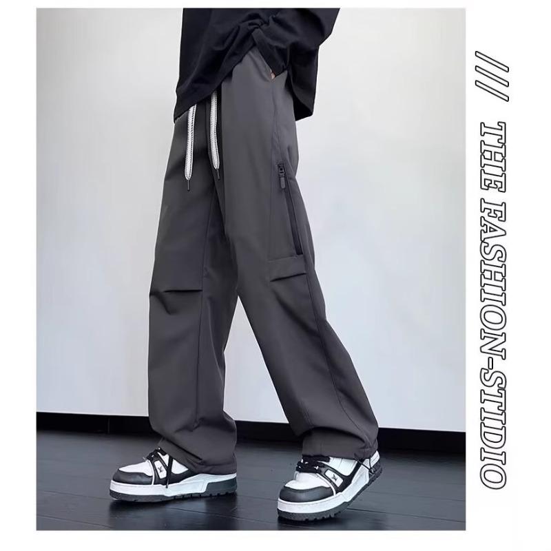 Новые свободные повседневные брюки мужские модные брюки летние тонкие широкие брюки-швабры