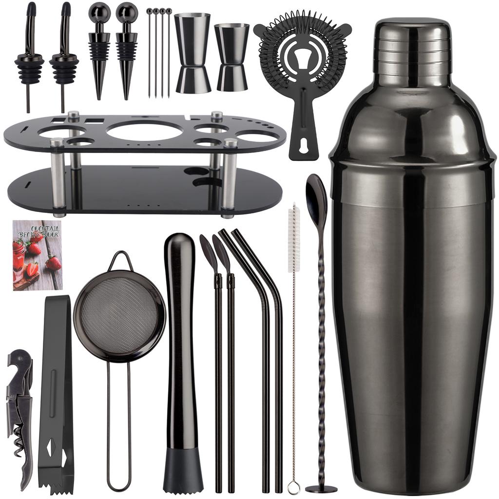 Гальванизированный овальный акриловый набор для бармена из нержавеющей стали, шейкер для приготовления коктейлей, стакан для снега, шейкер, полный барный набор