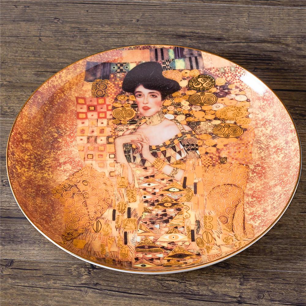 Gustav Klimt Adela Bone China Coffee Servis Роскошный фарфоровый чайный сервиз Чашка с блюдцем Керамический чайник Сливочник Сахарница Молочник Coffeewa