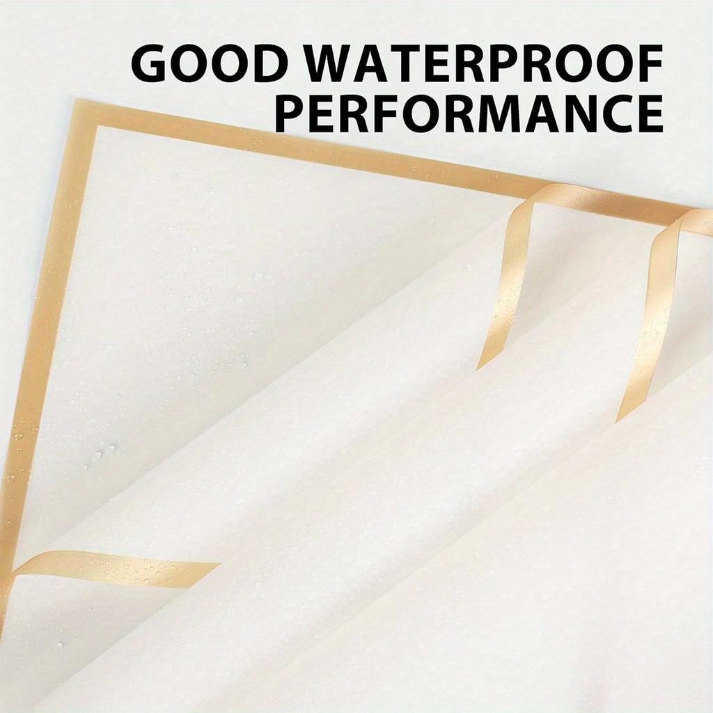 20 Counts Gold Edge Fresh Flowers Wrapping Paper, DIY Crafts, Gift Packaging Or Gift Box Packaging, Waterproof Flower Wrapping Paper 22.8X22.8 Inches