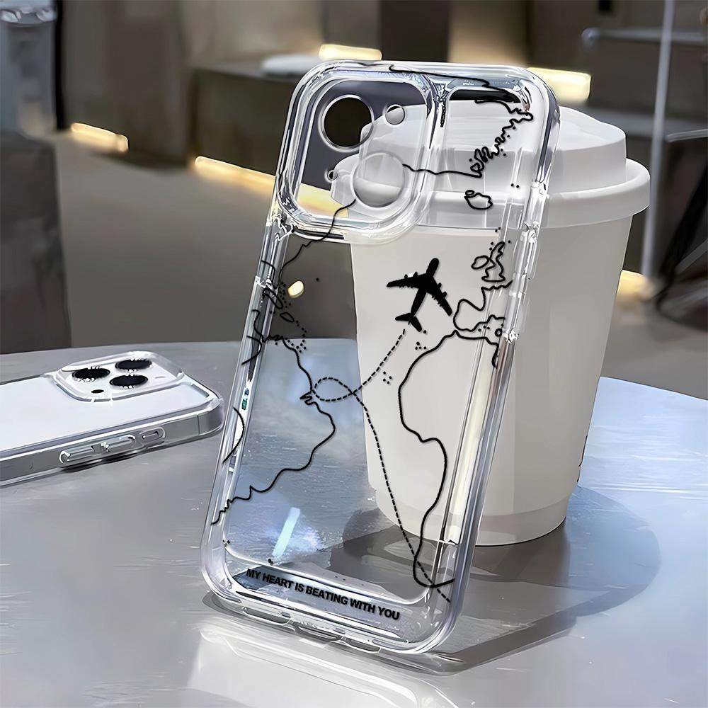 Исследуйте Мир Чехол для Телефона с Рисунком Путешествий для iPhone 17 16 15 14 13 12 11 ProMax X XS XR 7 8Plus Мягкий ТПУ Ударопрочный Чехол