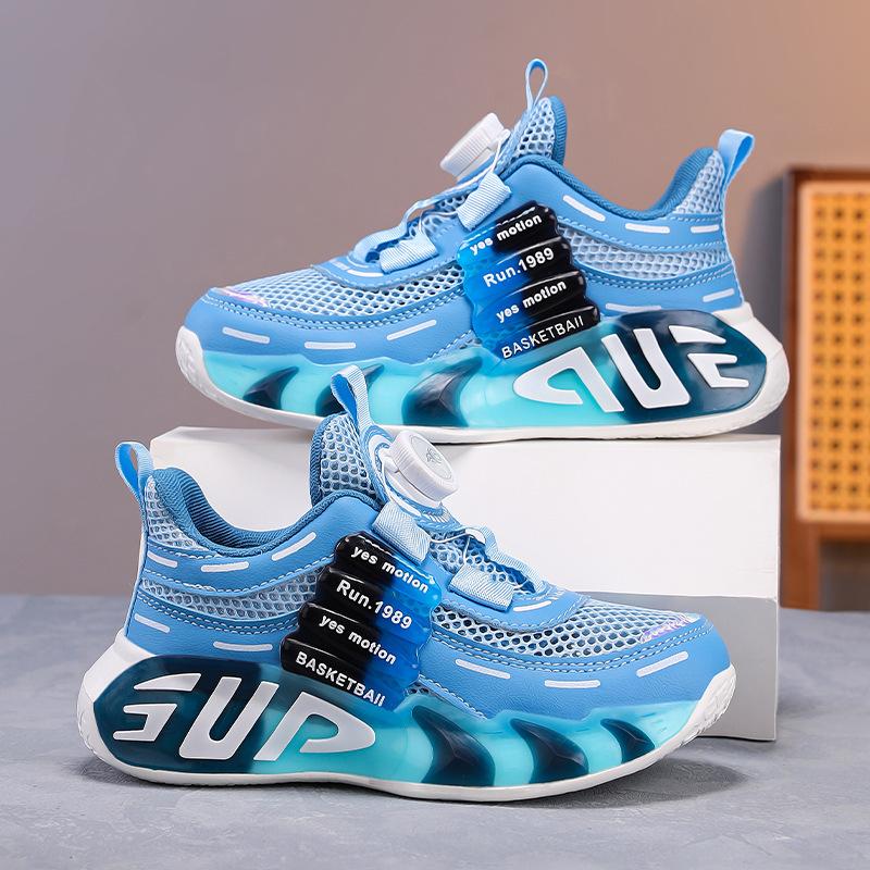Boys' Sneakers Summer Single Mesh 2025 New Children's Breathable Mesh Shoes Middle and Older Children's Mesh Running Hollow Classmate