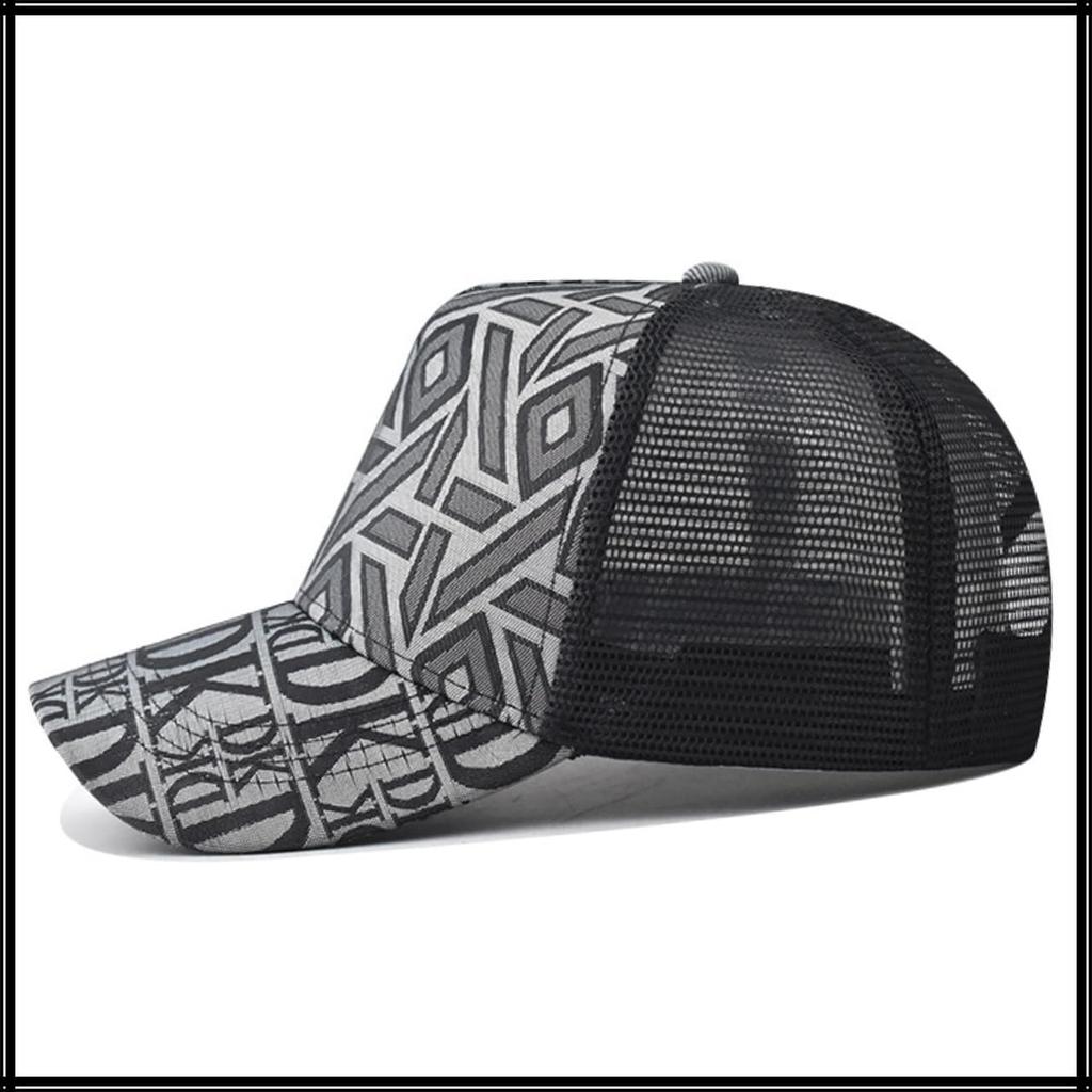 Шляпа Кепка Сетка Дышащая Легкая Клетчатый Узор Стильная Модная Мужская Женская CZA420 [Белый Клык] (черный)