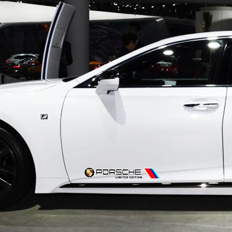 2 шт. Автомобильные 3D наклейки Наклейки на боковую часть кузова автомобиля Спортивные наклейки Автоаксессуары Для Porsche Boxster Cayenne Panamera Macan Cayman 911 918 996 917 991