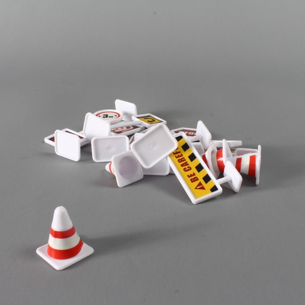 15Pcs/Set Road Block Mini Traffic Signs Model Toy Traffic Signs  Safety Education   Birthday Gifts