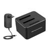 Быстрая двухсекционная док-станция для жестких дисков USB 3.0 5 Гбит/с для 3,5-дюймовых или 2,5-дюймовых жестких дисков с функцией клонирования