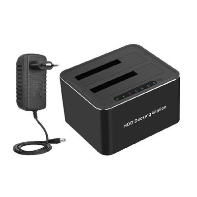 Быстрая двухсекционная док-станция для жестких дисков USB 3.0 5 Гбит/с для 3,5-дюймовых или 2,5-дюймовых жестких дисков с функцией клонирования