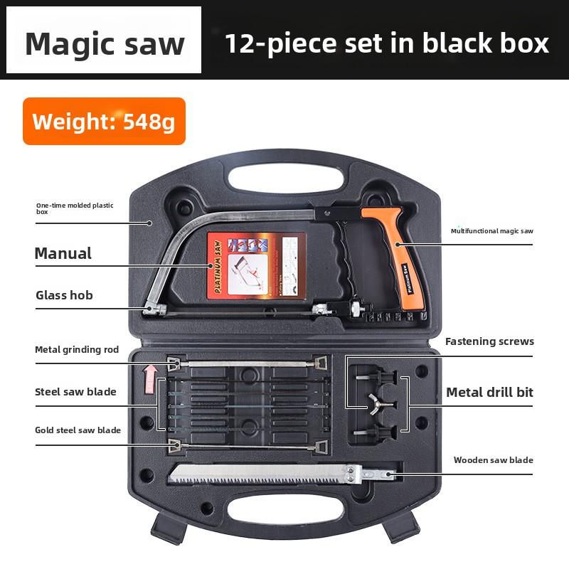 12Pcs Multi-function Handsaw Set and Storage Box Versatile DIY Hand Saw Combo Tool Kit for Wood & Glass Outdoor Mini Hand Saw