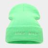 Autumn and Winter New Large Board Knitted Hat Men's Trendy Personality Retro Cold Hat Women's Fashion Letter Embroidery Simple Stacking Hat