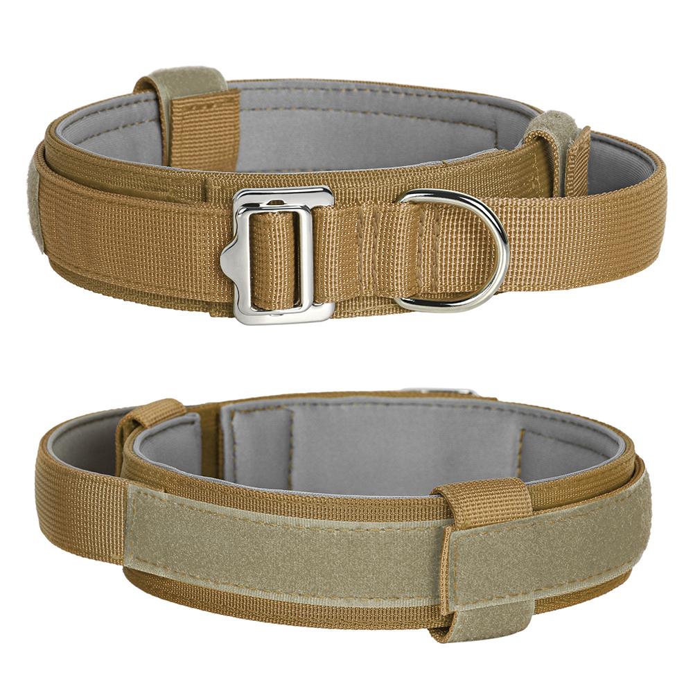 Прочный тактический ошейник для собак, регулируемые нейлоновые военные ошейники с ручкой управления для средних и больших собак, дрессировка немецкой овчарки