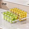Fresh Keeping Produce Keepers Refrigerator Storage Box with Handle, Clear PET Pull Out Drawer Transparent Kitchen Bins Organizer, Stackable