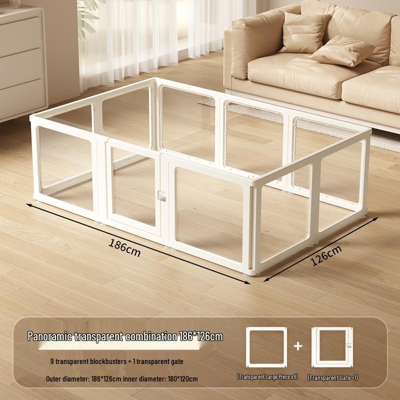 Clear Acrylic Indoor Dog Fence for Small Pets - Safety Enclosure & Dog House
