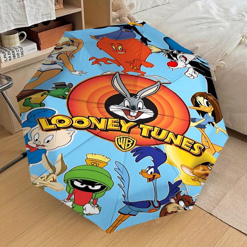 1 шт. Автоматический складной зонт Looney Tunes, компактный, с 8 спицами, легкий дизайн, для женщин/мужчин 1197A