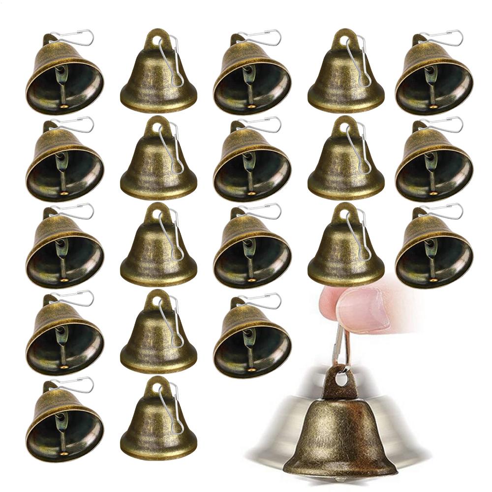 Christmas Bells 20 Pieces Holiday Tree Decor Rustic Christmas Bells for Tree Door Wreath Wedding Holiday Church Outdoor Party