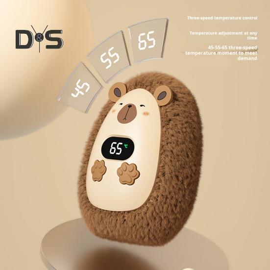 Мультяшный электрический обогреватель с цифровым дисплеем, интеллектуальным контролем температуры, быстрым нагревом, компактным дизайном, переносным зимним ручным обогревателем